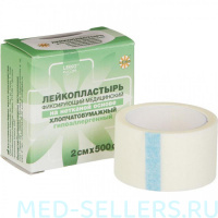 Лейкопластырь на НЕТКАНОЙ основе (целлюлозная) в катушке 2 см x 500 см LEIKO