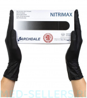 Перчатки нитриловые, NitriMAX, черные, 3.5 гр, XL (50 пар)