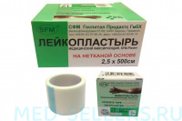 Лейкопластырь на нетканой основе (целлюлозная) в катушке 2,5см. х 500см SFM