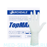 Перчатки латексные, TopMAX, стерильные, хирургические, 9,0 (50 пар)