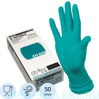 Перчатки нитриловые, MANUAL XN809, зеленые особо прочные 12 гр, S (25 пар)
