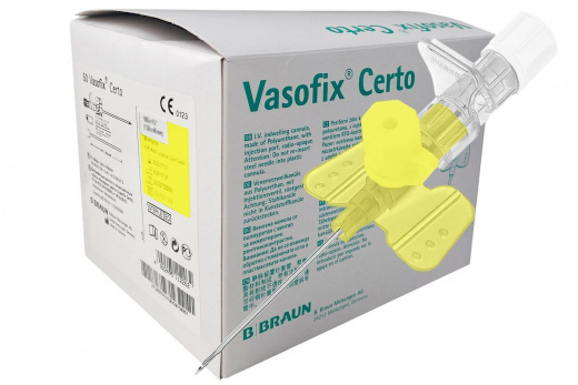 kateter_vnutrivennyy_perifericheskiy_b_braun_vasofix_certo_s_dopolnitelnym_portom_24g_24g_0_7x19_mm - фото товара